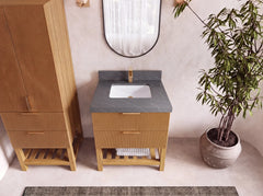 Catalina Teak 30 in W x 22 in D Free Standing Reeded Single Sink Bathroom Vanity - photo 17