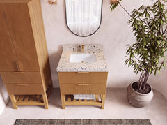Catalina Teak 30 in W x 22 in D Free Standing Reeded Single Sink Bathroom Vanity - photo 22