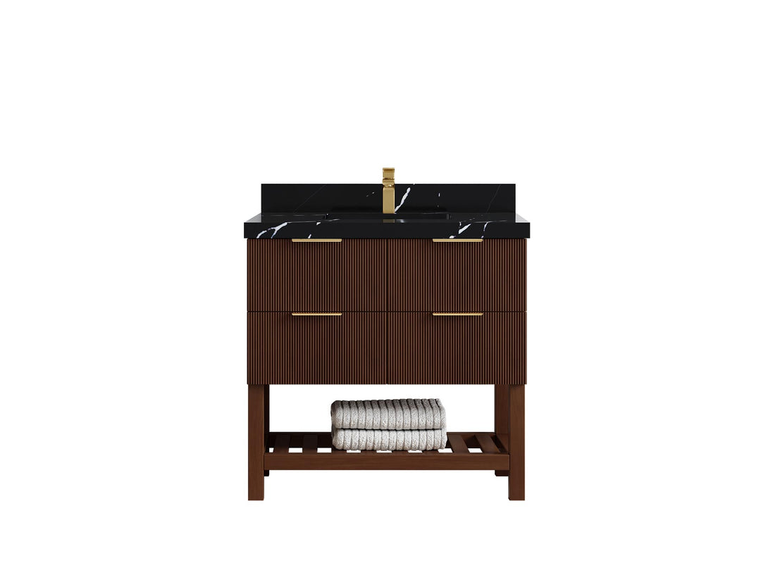 Catalina Teak 36 in. W x 22 in. D Center Sink Bathroom Vanity