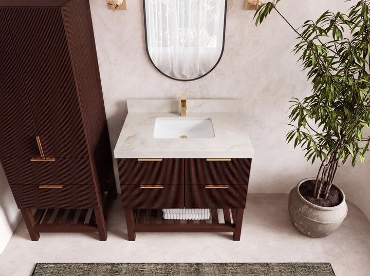 Catalina Teak 36 in. W x 22 in. D Center Sink Bathroom Vanity - photo 39