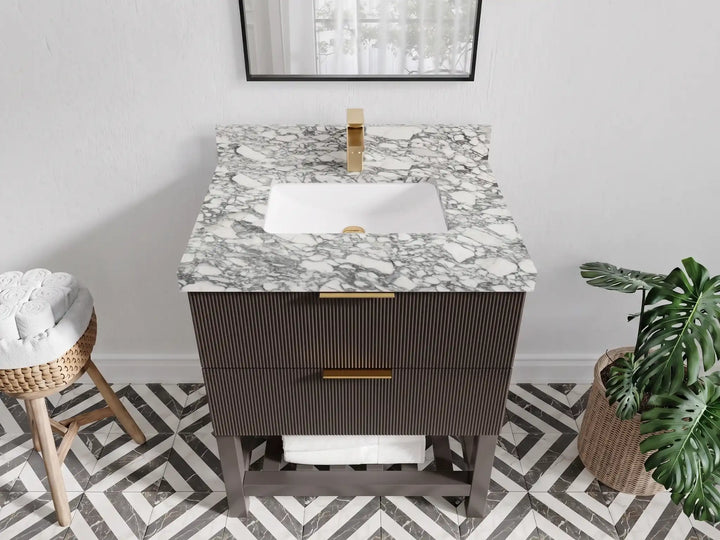 Catalina 30 in W x 22 in D Free Standing Reeded Single Sink Bathroom Vanity - photo 19