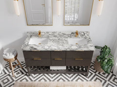 Catalina 60 in W x 22 in D Free Standing Reeded Double Sink Bathroom Vanity - photo 5