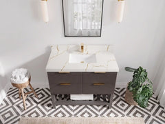 Catalina 42 in W x 22 in D Free Standing Reeded Single Sink Bathroom Vanity - photo 37