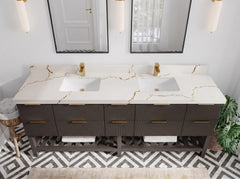 Catalina 84 in W x 22 in D Free Standing Reeded Double Sink Bathroom Vanity - photo 15