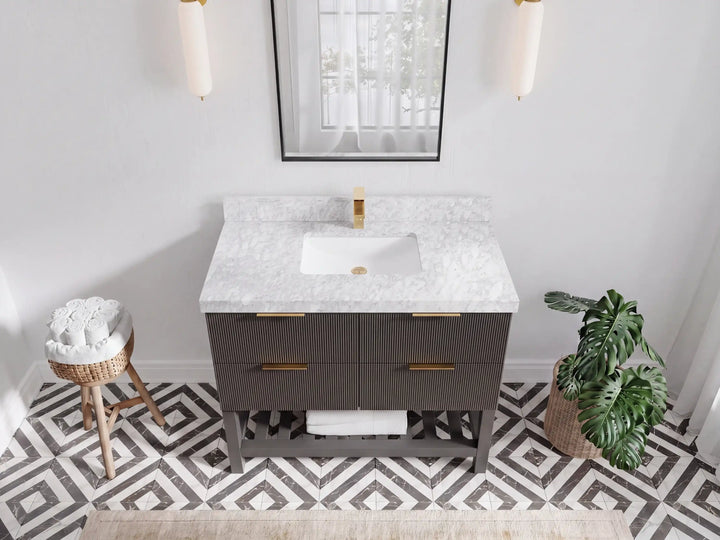 Catalina 42 in W x 22 in D Free Standing Reeded Single Sink Bathroom Vanity - photo 12
