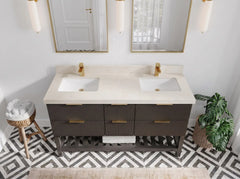 Catalina 60 in W x 22 in D Free Standing Reeded Double Sink Bathroom Vanity - photo 9