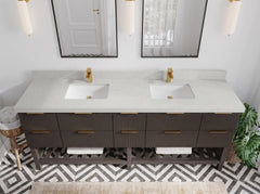 Catalina 84 in W x 22 in D Free Standing Reeded Double Sink Bathroom Vanity - photo 16