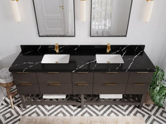 Catalina 84 in W x 22 in D Free Standing Reeded Double Sink Bathroom Vanity - photo 7