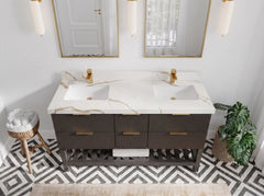 Catalina 60 in W x 22 in D Free Standing Reeded Double Sink Bathroom Vanity - photo 11