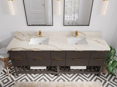 Catalina 84 in W x 22 in D Free Standing Reeded Double Sink Bathroom Vanity - photo 12