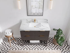Catalina 42 in W x 22 in D Free Standing Reeded Single Sink Bathroom Vanity - photo 9