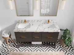 Catalina 60 in W x 22 in D Free Standing Reeded Double Sink Bathroom Vanity - photo 13