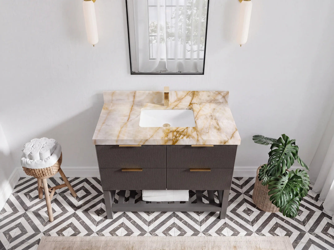 Catalina 42 in W x 22 in D Free Standing Reeded Single Sink Bathroom Vanity | 
              
                Urbane Bronze
                
                  
             - CAT_URB_ARB_42 - photo №26