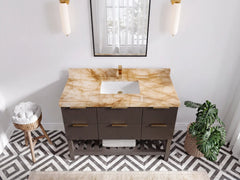 Catalina 48 in W x 22 in D Free Standing Reeded Single Sink Bathroom Vanity - photo 25