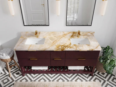 Catalina 72 in W x 22 in D Free Standing Reeded Double Sink Bathroom Vanity