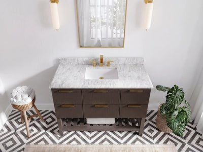 Catalina 48 in W x 22 in D Free Standing Reeded Single Sink Bathroom Vanity