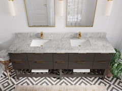 Catalina 84 in W x 22 in D Free Standing Reeded Double Sink Bathroom Vanity - photo 35