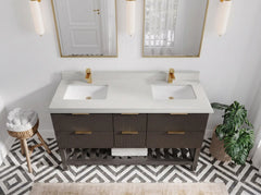 Catalina 60 in W x 22 in D Free Standing Reeded Double Sink Bathroom Vanity - photo 36