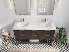 Catalina 60 in W x 22 in D Free Standing Reeded Double Sink Bathroom Vanity - photo 34