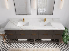 Catalina 84 in W x 22 in D Free Standing Reeded Double Sink Bathroom Vanity - photo 41
