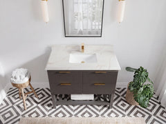 Catalina 42 in W x 22 in D Free Standing Reeded Single Sink Bathroom Vanity - photo 32