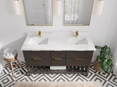 Catalina 60 in W x 22 in D Free Standing Reeded Double Sink Bathroom Vanity - photo 37