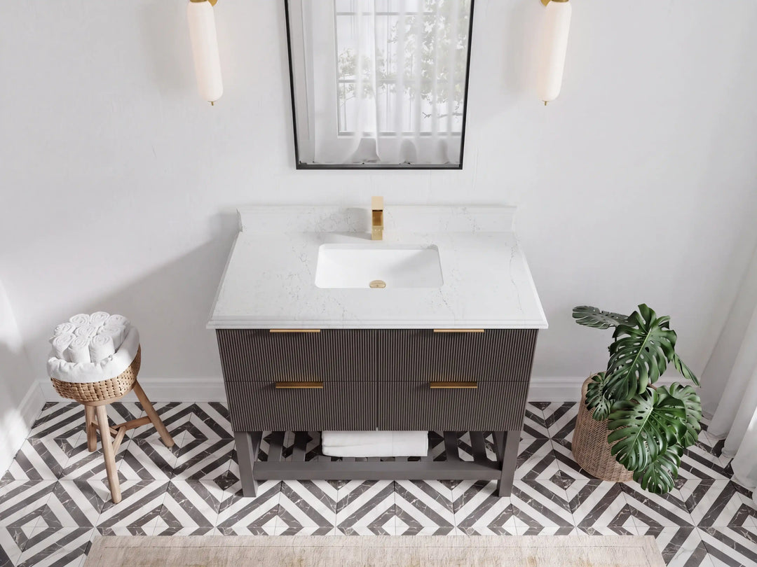 Catalina 42 in W x 22 in D Free Standing Reeded Single Sink Bathroom Vanity | 
              
                Urbane Bronze
                
                  
             - CAT_URB_ARB_42 - photo №36