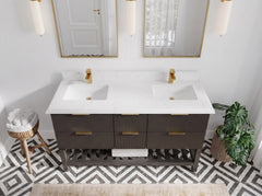 Catalina 60 in W x 22 in D Free Standing Reeded Double Sink Bathroom Vanity - photo 35