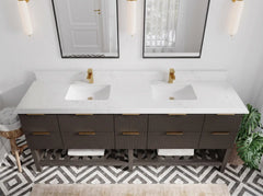 Catalina 84 in W x 22 in D Free Standing Reeded Double Sink Bathroom Vanity - photo 37