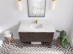 Catalina 48 in W x 22 in D Free Standing Reeded Single Sink Bathroom Vanity - photo 38