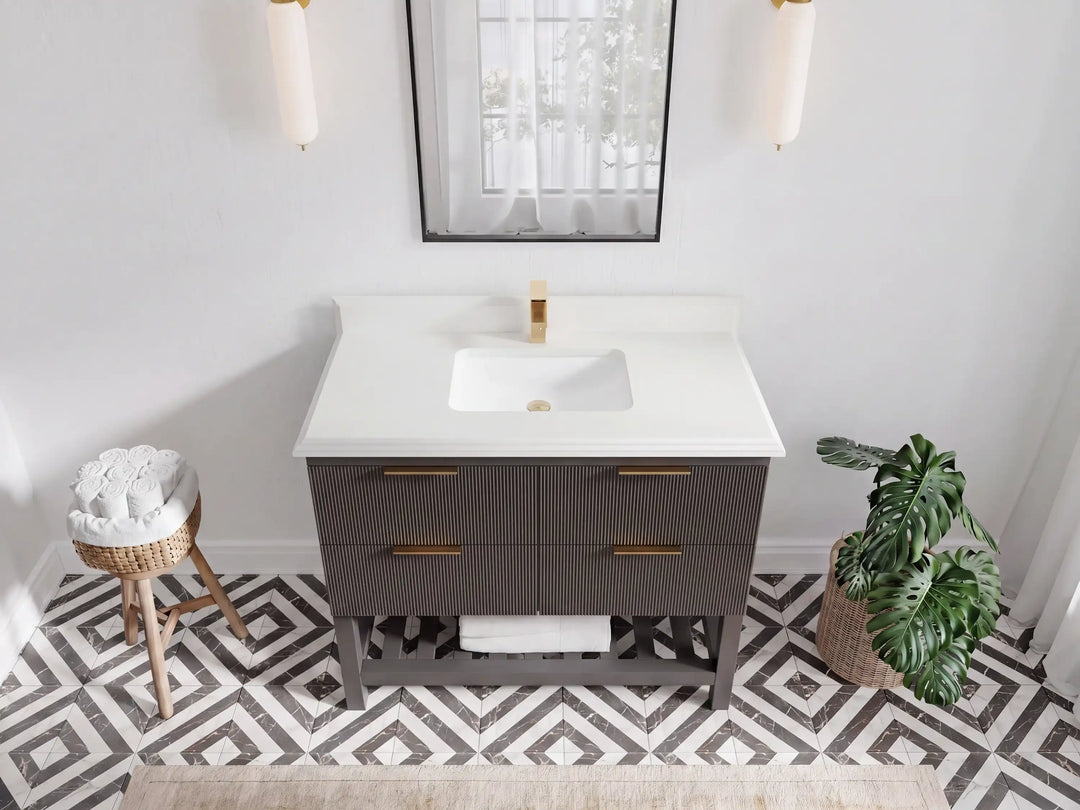 Catalina 42 in W x 22 in D Free Standing Reeded Single Sink Bathroom Vanity | 
              
                Urbane Bronze
                
                  
             - CAT_URB_ARB_42 - photo №35