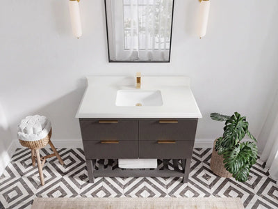 Catalina 42 in W x 22 in D Free Standing Reeded Single Sink Bathroom Vanity