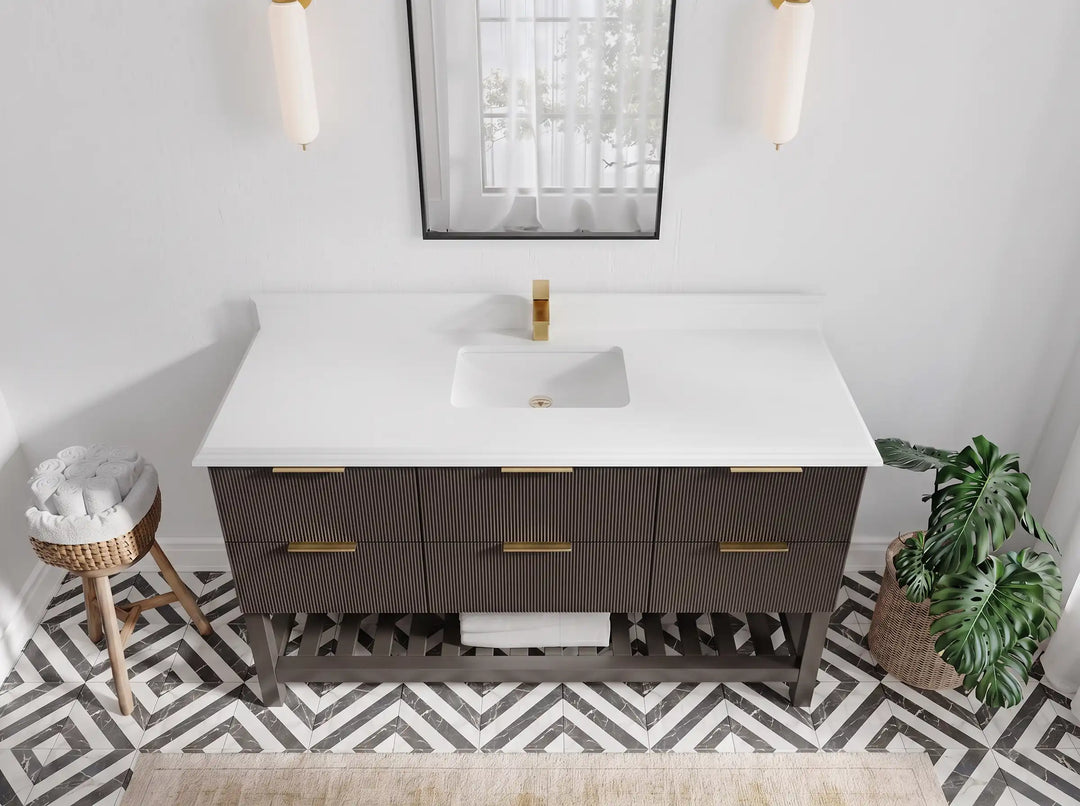 Catalina 60 in W x 22 in D Free Standing Reeded Single Sink Bathroom Vanity | 
              
                Urbane Bronze
                
                  
             - AT_URB_ARB_60S - photo №40