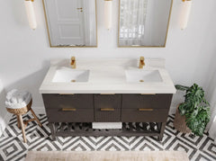Catalina 60 in W x 22 in D Free Standing Reeded Double Sink Bathroom Vanity - photo 40