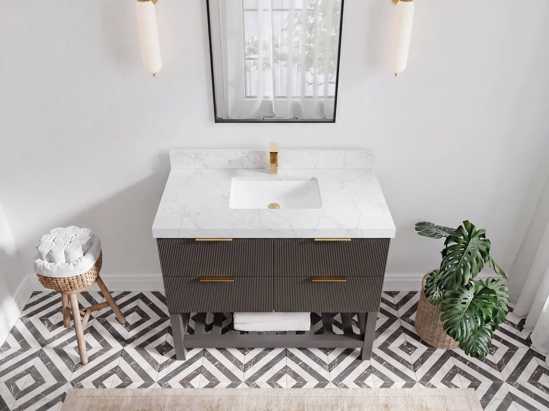 Catalina 42 in W x 22 in D Free Standing Reeded Single Sink Bathroom Vanity | 
              
                Urbane Bronze
                
                  
             - CAT_URB_ARB_42 - photo №14