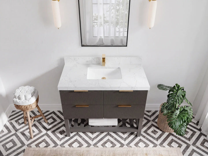 Catalina 42 in W x 22 in D Free Standing Reeded Single Sink Bathroom Vanity - photo 14