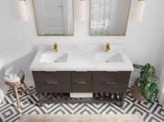 Catalina 60 in W x 22 in D Free Standing Reeded Double Sink Bathroom Vanity - photo 15