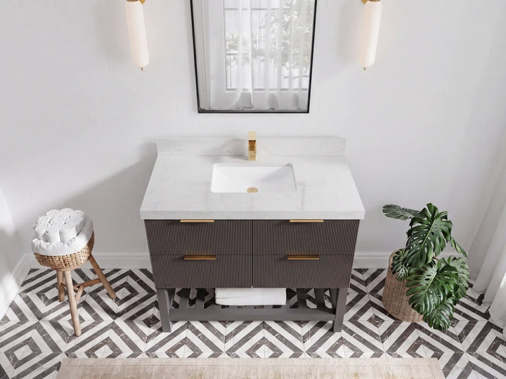 Catalina 42 in W x 22 in D Free Standing Reeded Single Sink Bathroom Vanity - photo 21
