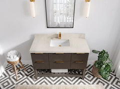 Catalina 48 in W x 22 in D Free Standing Reeded Single Sink Bathroom Vanity - photo 19