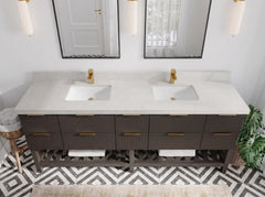 Catalina 84 in W x 22 in D Free Standing Reeded Double Sink Bathroom Vanity - photo 22