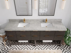 Catalina 84 in W x 22 in D Free Standing Reeded Double Sink Bathroom Vanity - photo 9