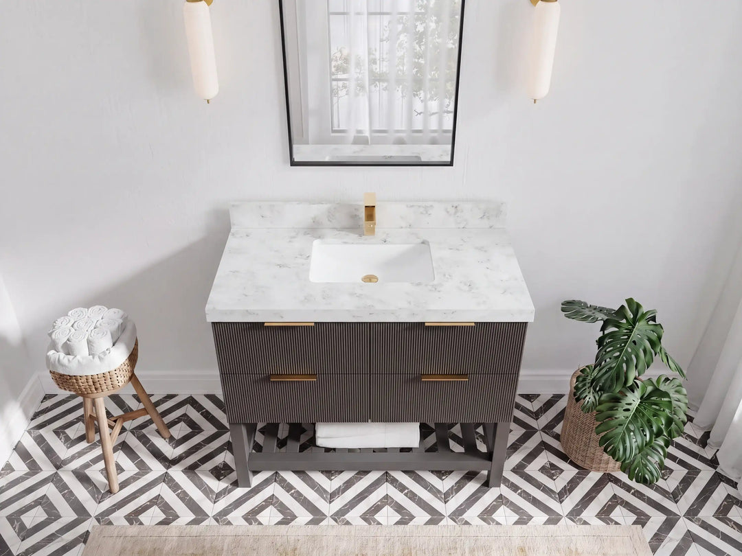Catalina 42 in W x 22 in D Free Standing Reeded Single Sink Bathroom Vanity | 
              
                Urbane Bronze
                
                  
             - CAT_URB_ARB_42 - photo №23