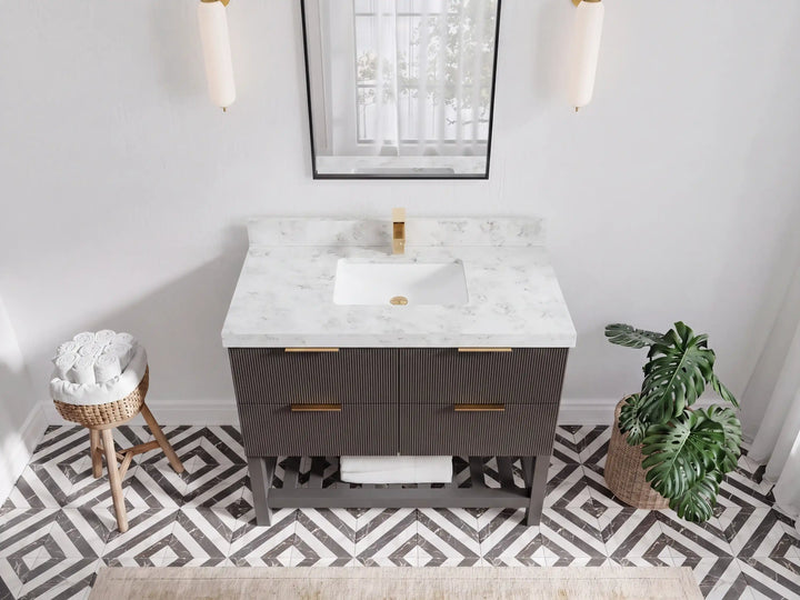 Catalina 42 in W x 22 in D Free Standing Reeded Single Sink Bathroom Vanity - photo 23