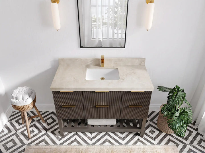 Catalina 48 in W x 22 in D Free Standing Reeded Single Sink Bathroom Vanity - photo 21