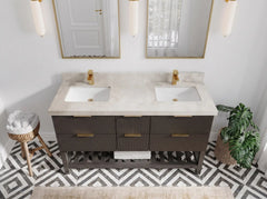 Catalina 60 in W x 22 in D Free Standing Reeded Double Sink Bathroom Vanity - photo 19