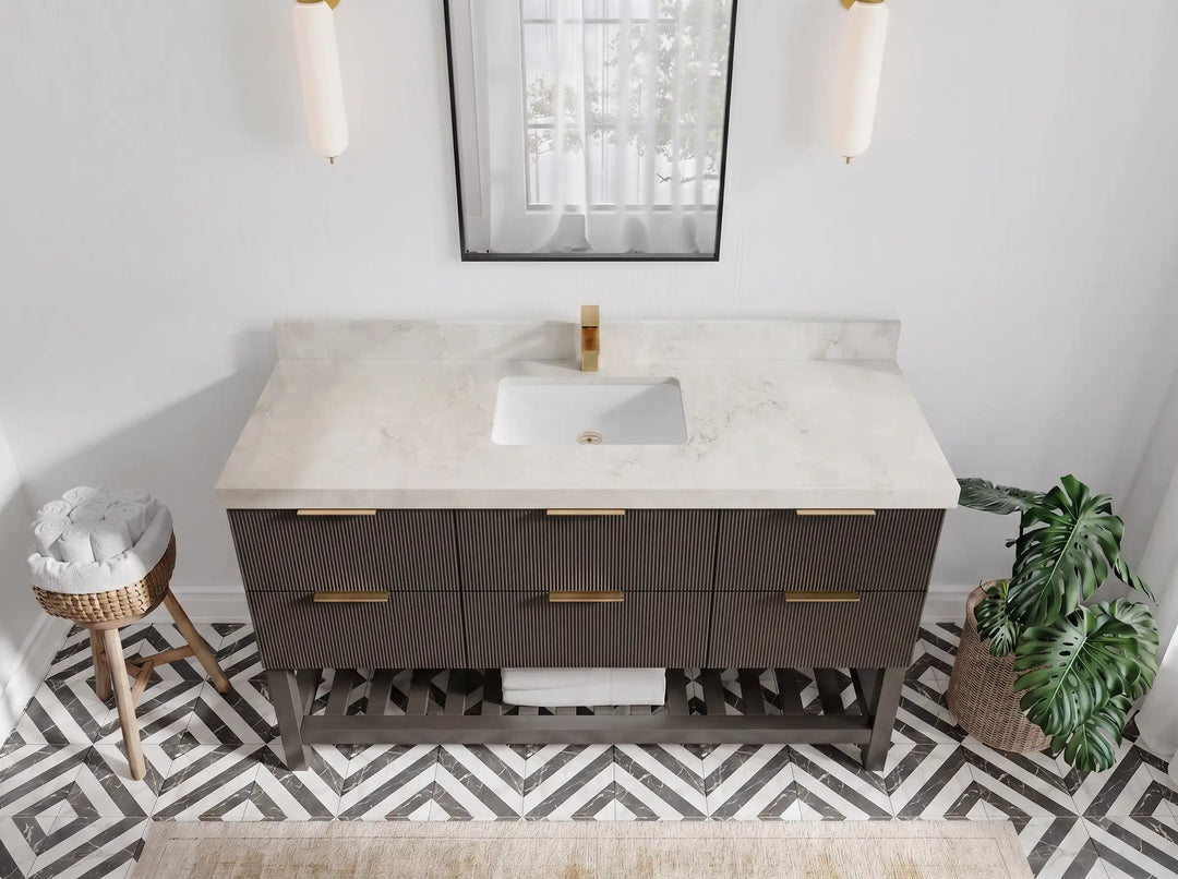 Catalina 60 in W x 22 in D Free Standing Reeded Single Sink Bathroom Vanity | 
              
                Urbane Bronze
                
                  
             - AT_URB_ARB_60S - photo №19