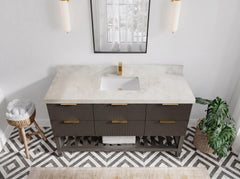 Catalina 60 in W x 22 in D Free Standing Reeded Single Sink Bathroom Vanity - photo 18