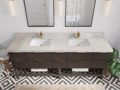 Catalina 84 in W x 22 in D Free Standing Reeded Double Sink Bathroom Vanity - photo 23