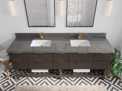 Catalina 84 in W x 22 in D Free Standing Reeded Double Sink Bathroom Vanity - photo 10