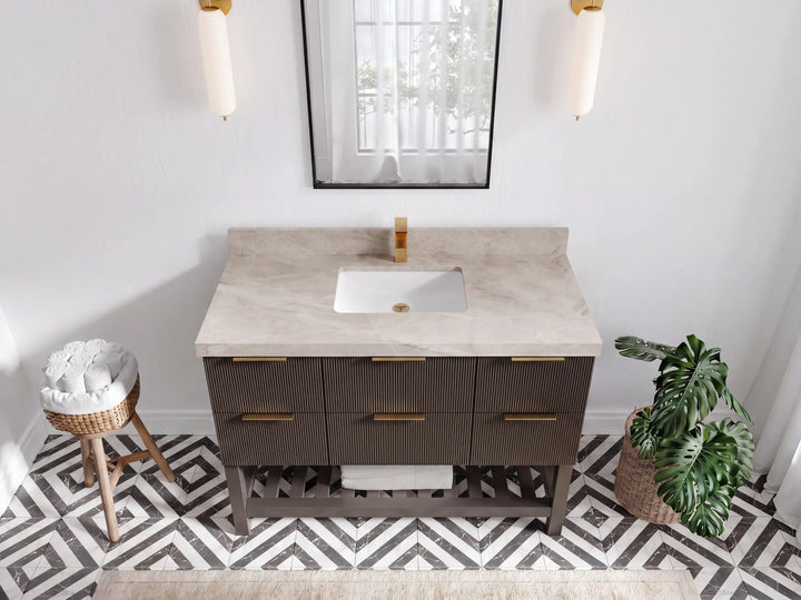 Catalina 48 in W x 22 in D Free Standing Reeded Single Sink Bathroom Vanity - photo 28